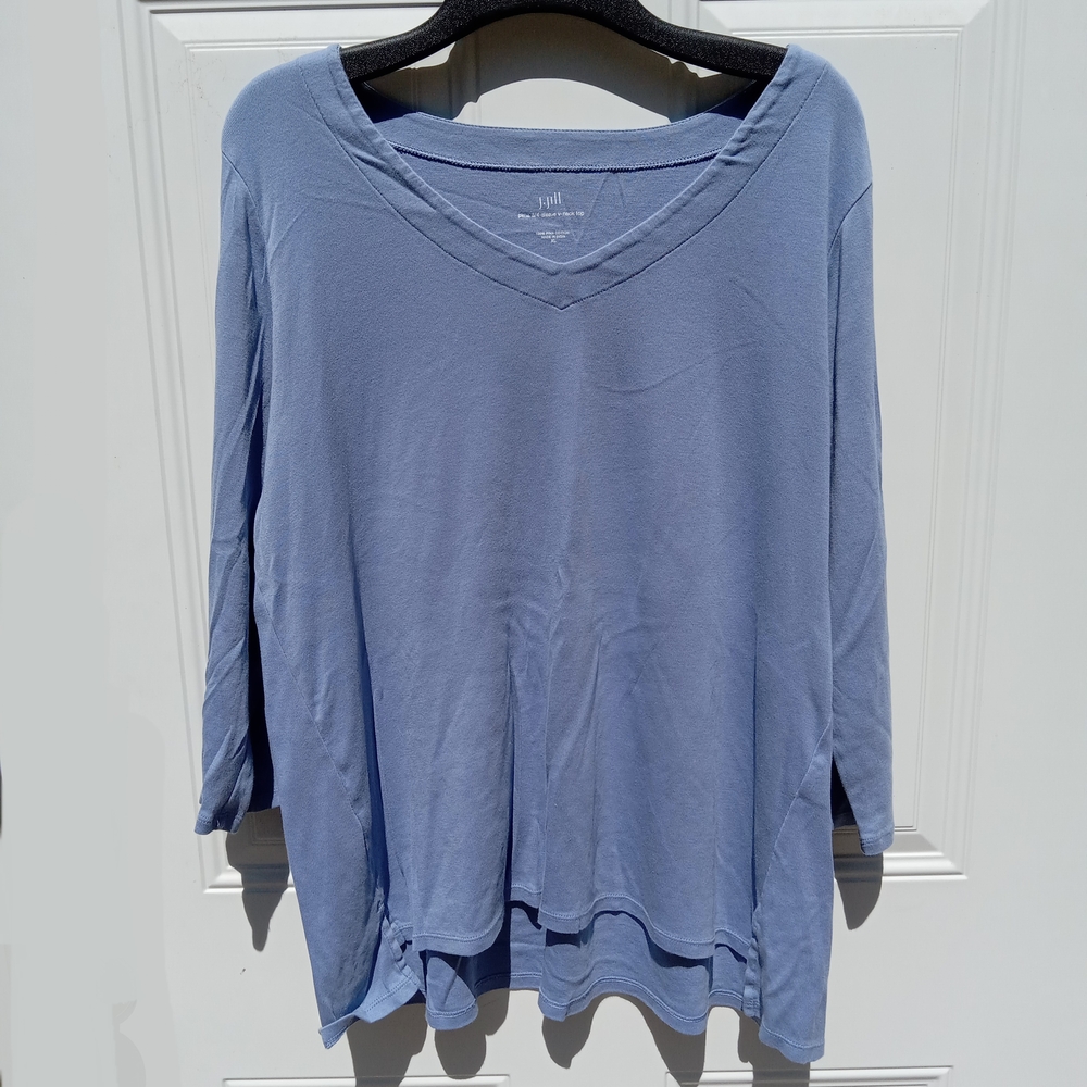 J. Jill Pima Cotton Bundle of XL Tees Blue Pink White - Picture 9 of 12